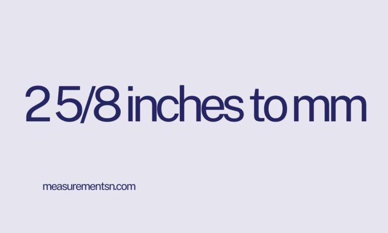 2 5/8 inches to mm