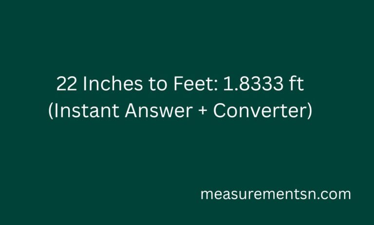 22 inches to feet